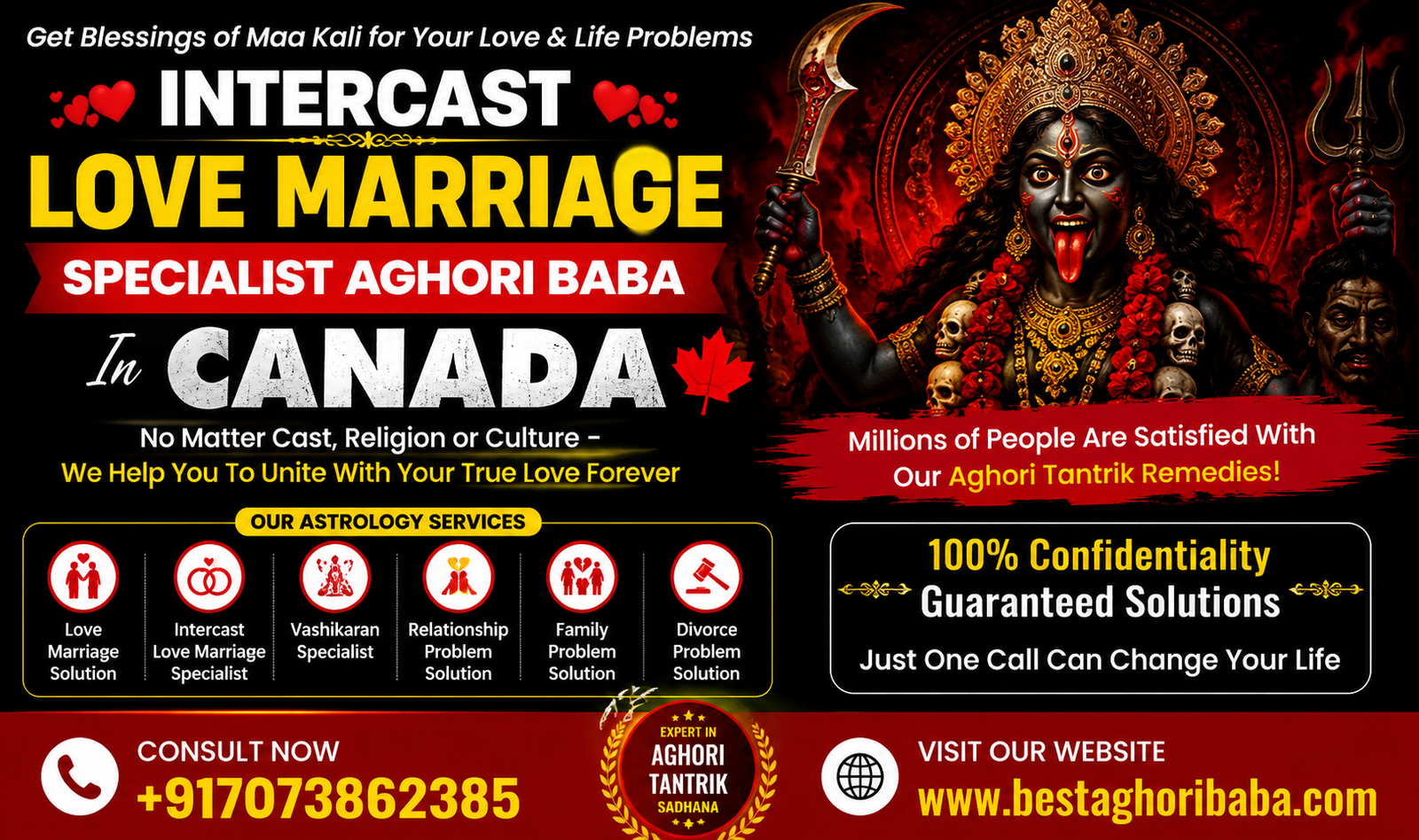 Intercast Love Marriage Specialist Aghori Baba in Canada